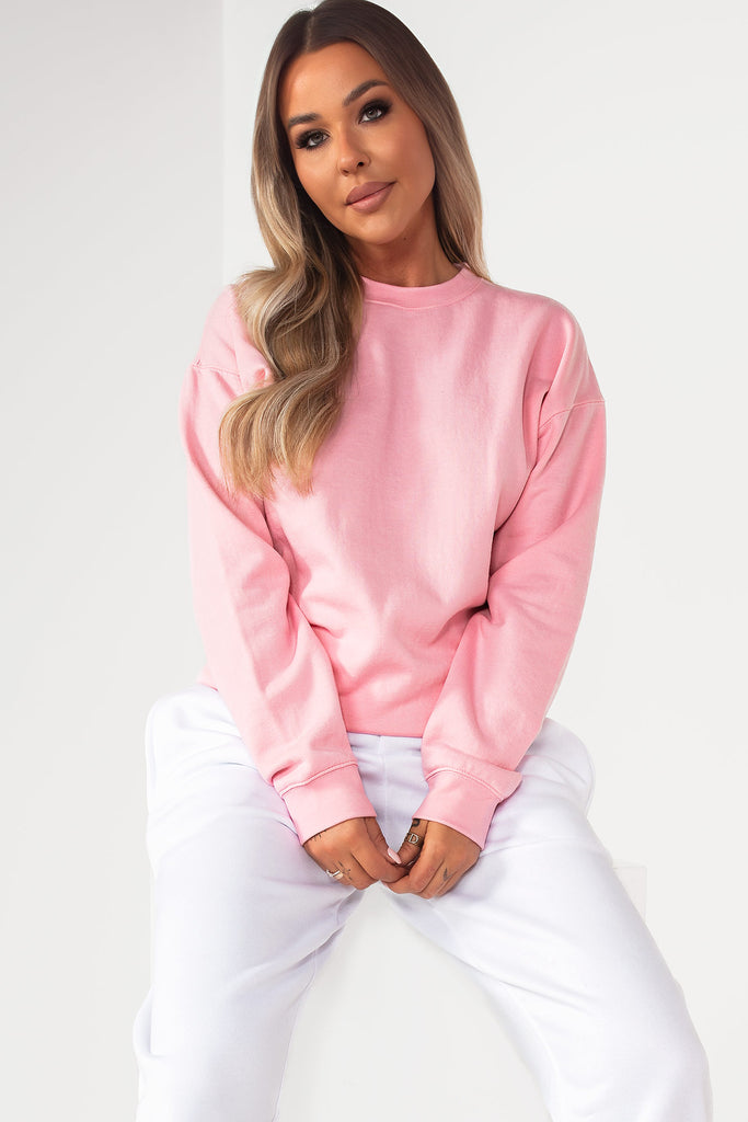 Neesha Pink Oversized Sweatshirt