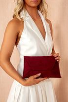 Nettie Burgundy Suedette Detachable Chain Bag