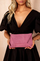 Nettie Dusty Pink Suedette Detachable Chain Bag