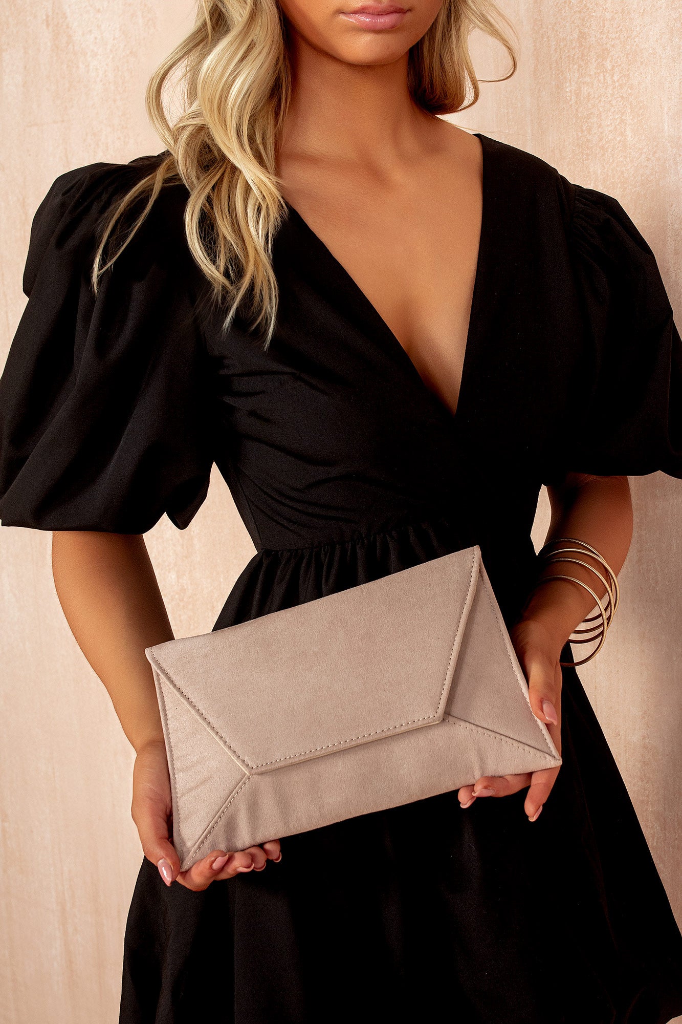 Nettie Nude Suedette Detachable Chain Bag