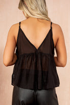 Nevada Black Chiffon Sequin Cami Top