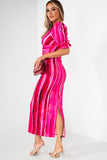 Nevada Pink Print Twist Front Dress