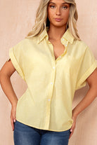 Nevaeh Yellow Cotton Pinstripe Shirt