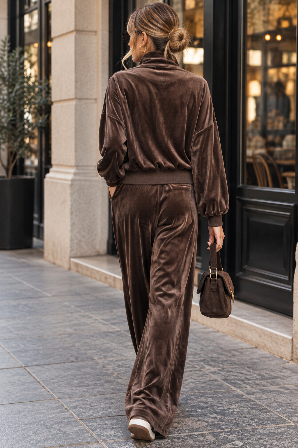 Neveda Chocolate Velour Tracksuit