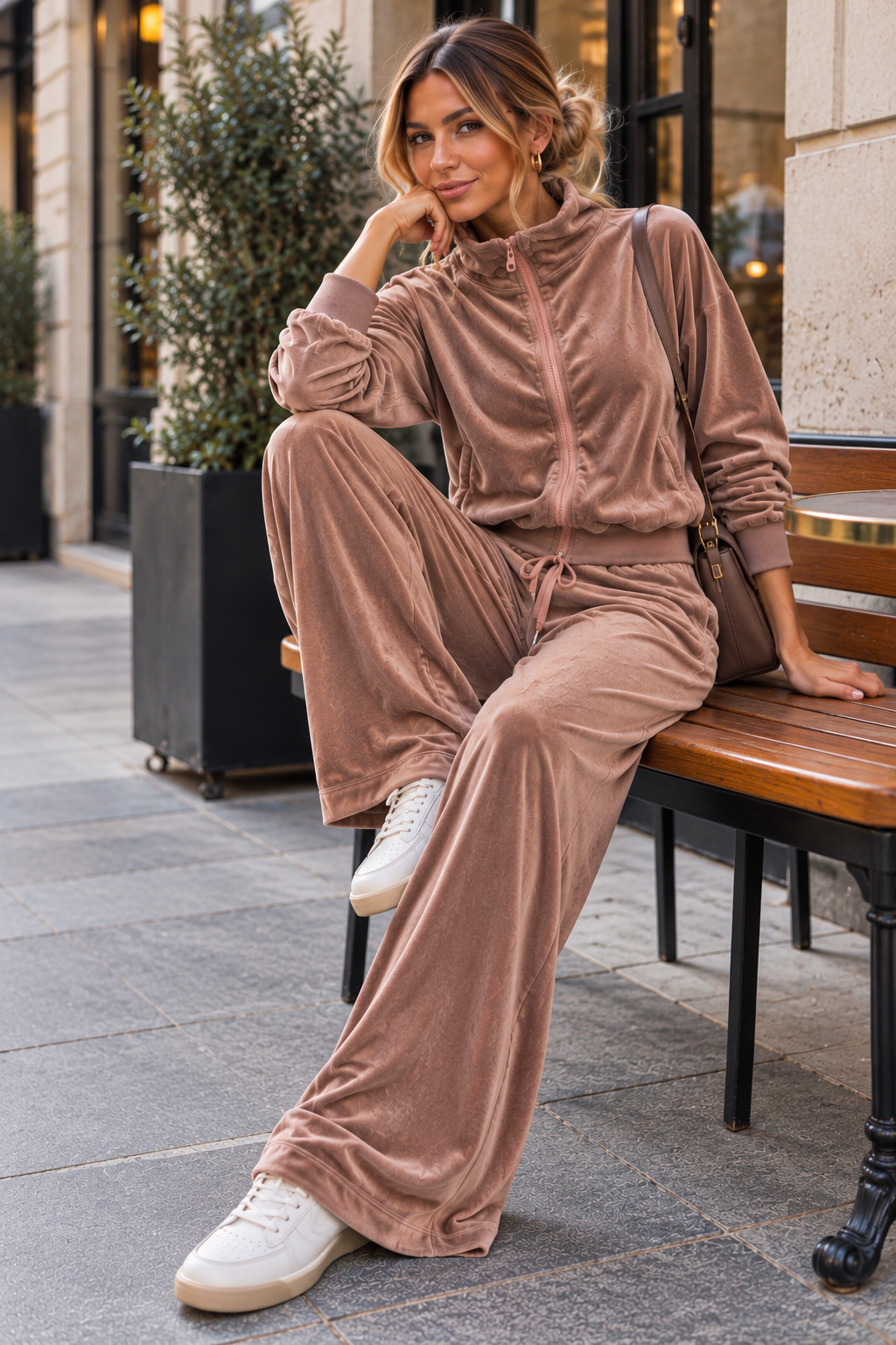 Neveda Mauve Velour Tracksuit