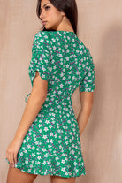 Nia Green Floral Frill Dress