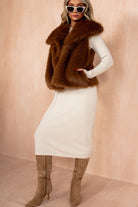 Nia Tan Faux Fur Gilet