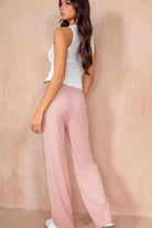 Nicole Blush Knit Ribbed Trousers