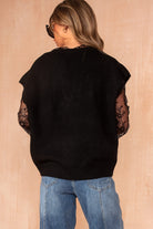 Nika Black Knit Lace Sleeve Jumper