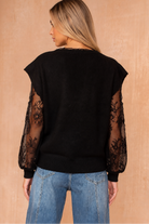 Nika Black Knit Lace Sleeve Jumper