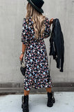Nisha Black Floral Midi Dress