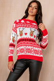 Noel Red Reindeer Knit Jumper