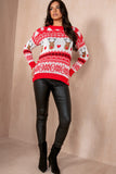 Noel Red Reindeer Knit Jumper