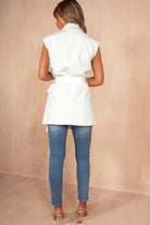 Noel White Belted Waistcoat