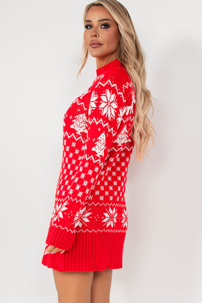 Noelle Red Festive Knit Dress