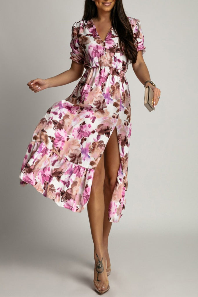 Nola Lilac Floral Midi Dress