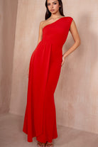 Norma Red One Shoulder Midi Dress