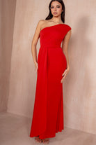 Norma Red One Shoulder Midi Dress