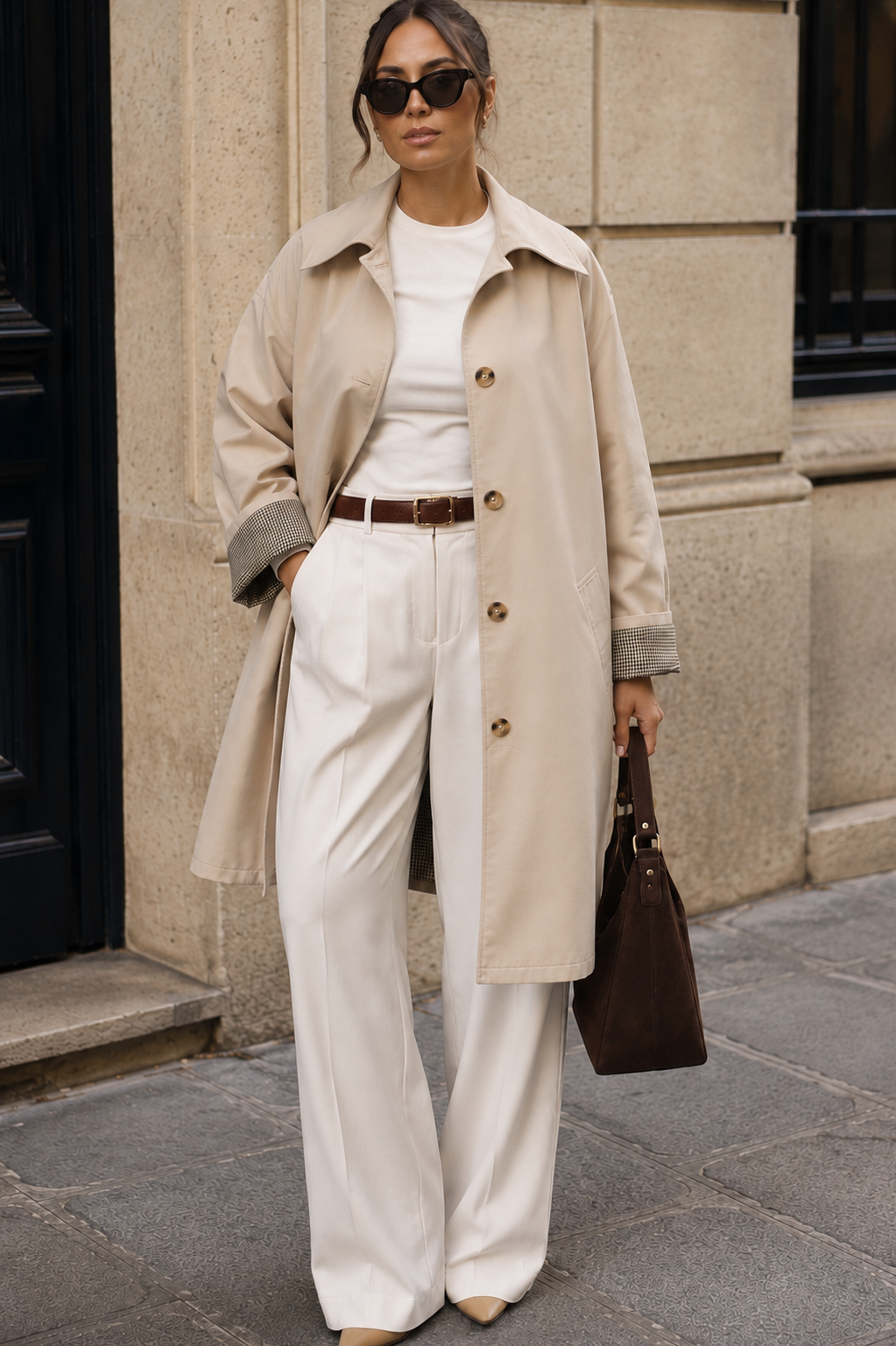 Norma Stone Longline Trench Coat