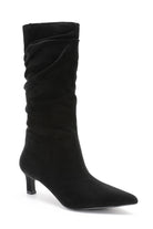 Nova Black Faux Suede Heeled Boots