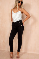 Novalee Black Denim Skinny Jeans