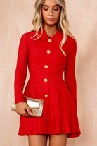 Novaleigh Red Fine Knit Skater Dress