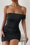 Nyla Black One Shoulder Dress