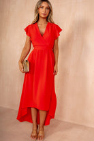 Nyla Burnt Orange Belted Midi Dress