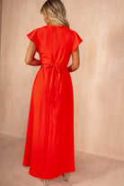 Nyla Burnt Orange Belted Midi Dress