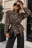 Nylan Leopard Print Structured Jacket