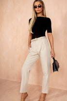 Oaklyn Stone Belted Trousers