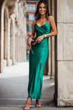 Odelia Green Satin Dress