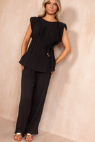 Odessa Black Pleated Co Ord