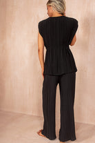 Odessa Black Pleated Co Ord