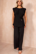 Odessa Black Pleated Co Ord