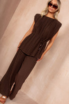 Odessa Chocolate Pleated Co Ord