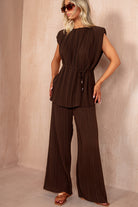 Odessa Chocolate Pleated Co Ord