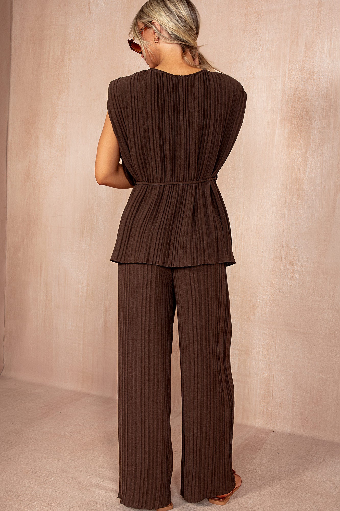 Odessa Chocolate Pleated Co Ord