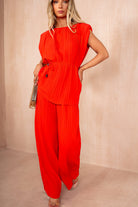 Odessa Red Pleated Co Ord