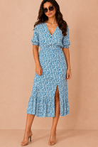 Odetta Blue Floral Midi Dress
