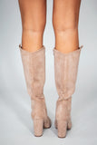 Odilia Taupe Suedette Knee High Boots