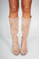 Odilia Taupe Suedette Knee High Boots