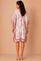 Ofelia Blush Satin Printed Kaftan Dress