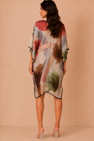 Ofelia Multi Satin Printed Kaftan Dress