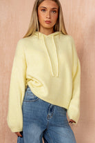 Oleen Yellow Soft Knit Hoodie