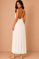 Olene Cream Trapeze Maxi Dress