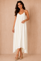 Olene Cream Trapeze Maxi Dress