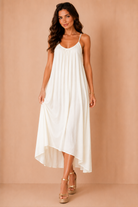 Olene Cream Trapeze Maxi Dress