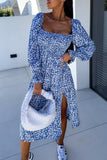 Olinda Blue Ditsy Print Dress