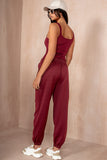 Olivia Burgundy Oversized Joggers